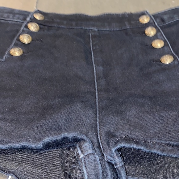 Cello Jeans Small Black Front Button Flap Stretch Denim Jean Shorts - Picture 14 of 14